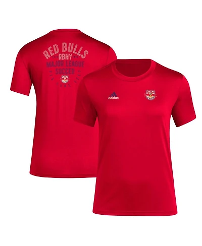 Women's adidas Red New York Red Distressed Bulls Local Stoic T-shirt