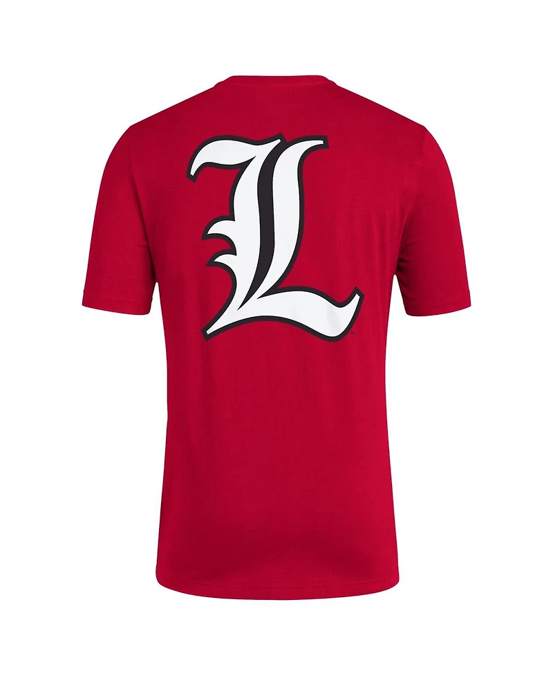 Men's adidas Red Distressed Louisville Cardinals Reverse Retro Baseball 2 Hit T-shirt