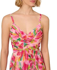 Adrianna Papell Women's Floral-Print Pleated Midi Dress