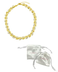 Adornia 14K Gold-Plated Crystal Leaf Necklace