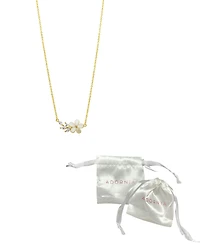 Adornia 14K Gold-Plated Crystal Flower Branch Leaf Necklace
