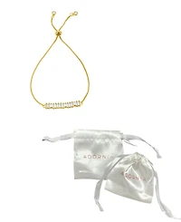Adornia 14K Gold-Plated Bolo Bracelet with Baguette Crystal Bar