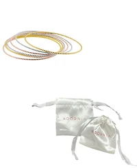 Adornia 14K Gold-Plated Tri-Color Skinny 7-Piece Bangle Set