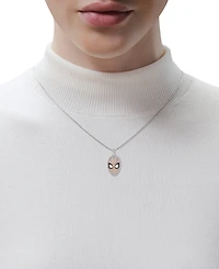 Marvel Wonder Fine Jewelry Diamond Spiderman Mask 18" Pendant Necklace (1/6 ct. t.w.) in Sterling Silver & Rose Gold-Plate