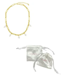 Adornia 14K Gold-Plated Adjustable Cultured Freshwater Pearl Mixed Link Chain Necklace