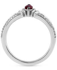 Marvel Wonder Fine Jewelry Garnet (1/4ct. t.w.) Sapphire (1/20 ct. t.w.) & Diamond (1/6 ct. t.w.) Spiderman Ring in Sterling Silver