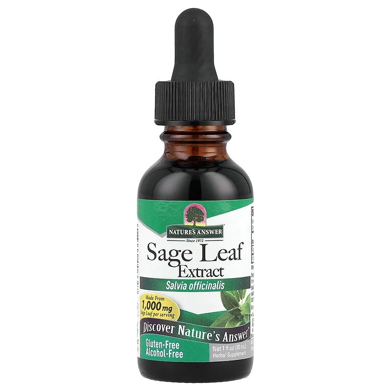 Nature's Answer Sage Leaf Extract Alcohol-Free 255 mg - 1 fl oz (30 ml)