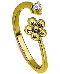 Giani Bernini Cubic Zirconia Flower Bypass Toe Ring, Created for Macy's