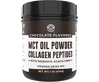 16oz Chocolate Keto Mct Powder + Collagen + Prebiotic Acacia Fiber. Mct Creamer. Mct Oil Powder from Coconuts. Mct Collagen Powder, Grass Fed, Perfect