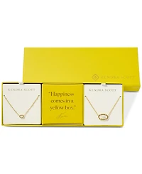 Kendra Scott 2-Pc. Set Mother of Pearl & Pave Large Small Mini Elisa Pendant Necklaces