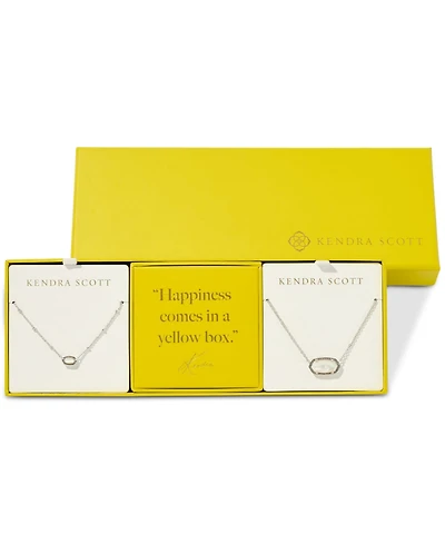 Kendra Scott 2-Pc. Set Mother of Pearl & Pave Large & Small Mini Elisa Pendant Necklaces