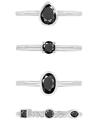 4-Pc. Set Black Spinel Stack Rings (2-1/20 ct. t.w.) Sterling Silver