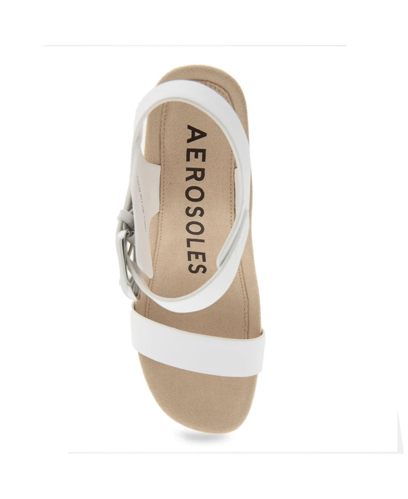 Aerosoles Women's Meyer Open Toe Buckle Strap Wedge Sandals