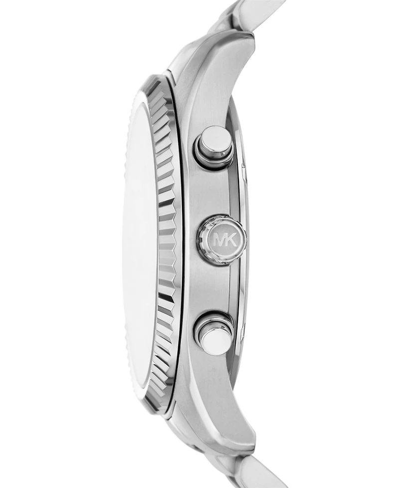 Michael Kors Men's Lexington Chronograph Silver-Tone Stainless Steel Watch 44mm