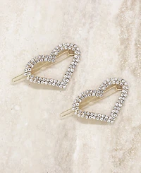 Ettika Aphrodite Heart Crystal Barrette Set