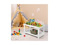 Slickblue Kids Solid Multifunctional Wood Activity Play Table