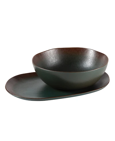 Bloomhouse 2 Piece Serving Platter Bowl Set, Service for