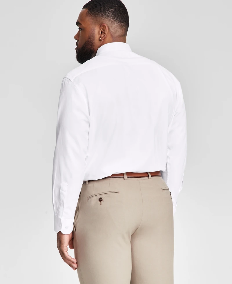 Tayion Collection Men's Slim-Fit Gold Trim Solid Dress Shirt