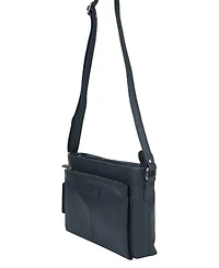 Mancini Pebble Loretta Leather Crossbody Handbag with Organizer