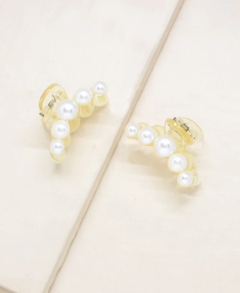 Ettika Imitation Pearl Hair Claw Set of 2