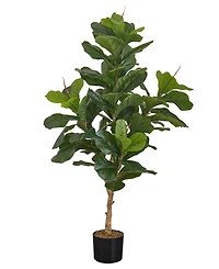 Monarch Specialties 47" Indoor Artificial Floor Fiddle Tree with Black Pot