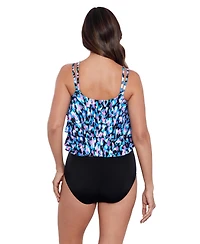 ShapeSolver by Mimi Flamingo Women's Triple Tier Fauxkini One-Piece Swimsuit
