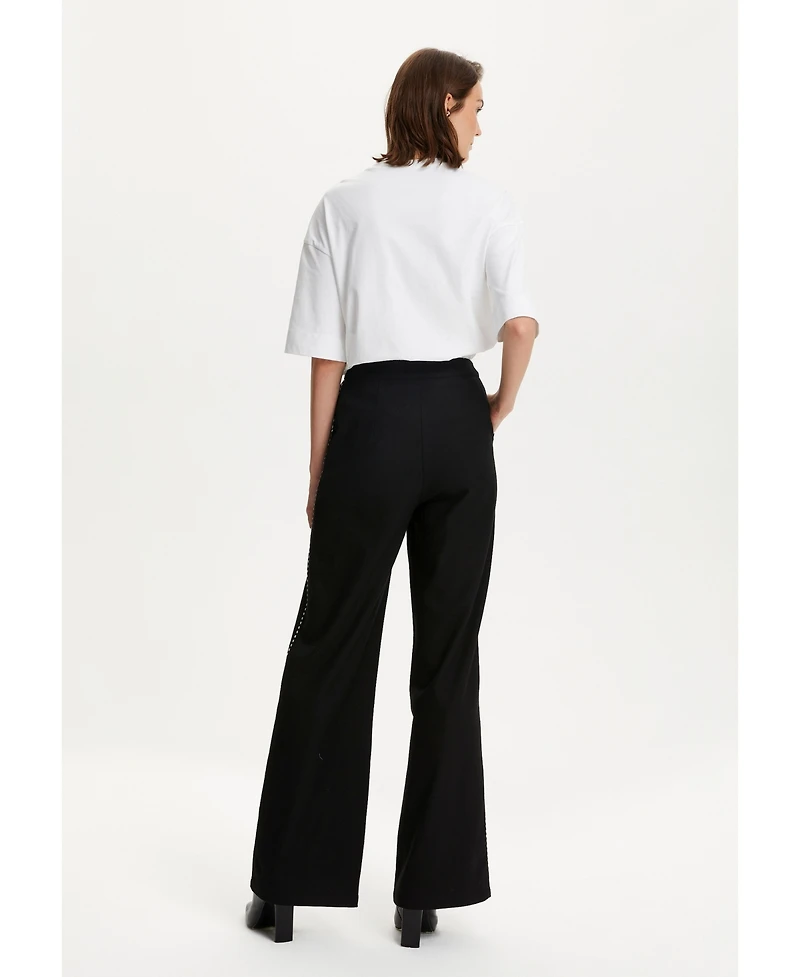 Nocturne Women's High Waisted Pintuck Stitched Pants