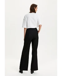 Nocturne Women's High Waisted Pintuck Stitched Pants