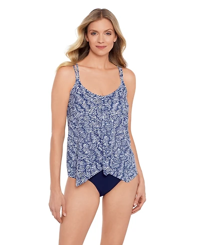 ShapeSolver by Mimi Flamingo Women's Handkerchief Hem Tankini Swimsuit Top