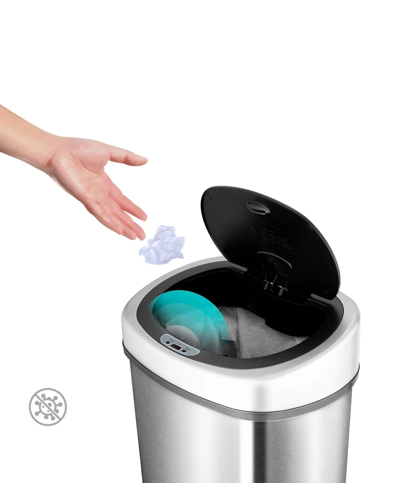 Ninestars Rectangular Motion Sensor Trash Can 13.2 Gallon