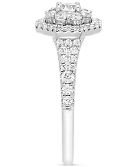 Diamond Halo Cluster Engagement Ring (1 ct. t.w.) in 14k White Gold