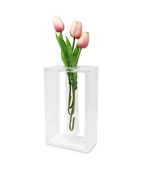 Vivience 8.75"H Tube Inlayed Acrylic Vase