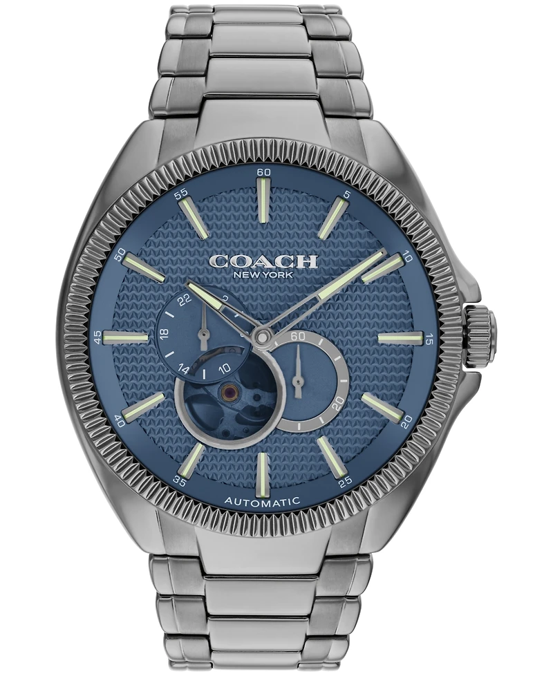 Coach Men's Automatic Jackson Gray Stainless Steel Watch 45mm