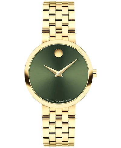 Movado Women Museum Classic Swiss Quartz Gold Pvd 29.5mm Watch