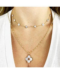 The Lovery Mother of Pearl Clover Cut Out Charm 14K Gold