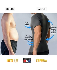 Instaslim Men's Compression Activewear Short Sleeve Crewneck T-shirt