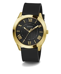 Guess Men's Analog Black Silicone Watch, 44mm