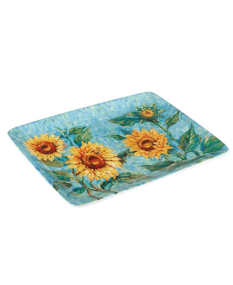 Certified International Golden Sunflowers Rectangular Platter