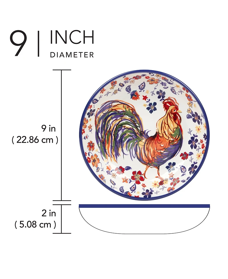 Certified International Morning Rooster Set of 4 Soup Bowls