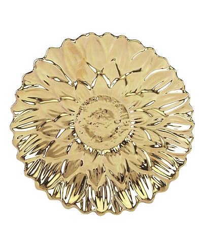 Certified International Gold Coast 3-d Set of 4 Sunflower Dessert Plates