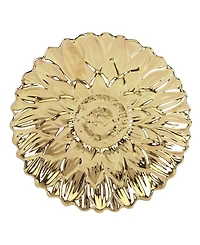 Certified International Gold Coast 3-d Set of 4 Sunflower Dessert Plates