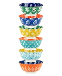 Certified International Carnival Multi Set of 6 All Purpose Bowl, 6.25" 6 Asst
