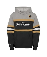 Big Boys Mitchell & Ness Black Vegas Golden Knights Head Coach Pullover Hoodie