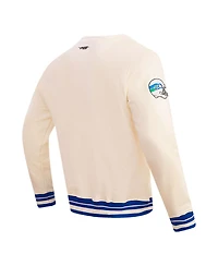 Men's Pro Standard Cream Seattle Seahawks Retro Classics Fleece Pullover Sweatshirt