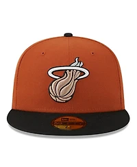 Men's New Era Rust, Black Miami Heat Two-Tone 59FIFTY Fitted Hat