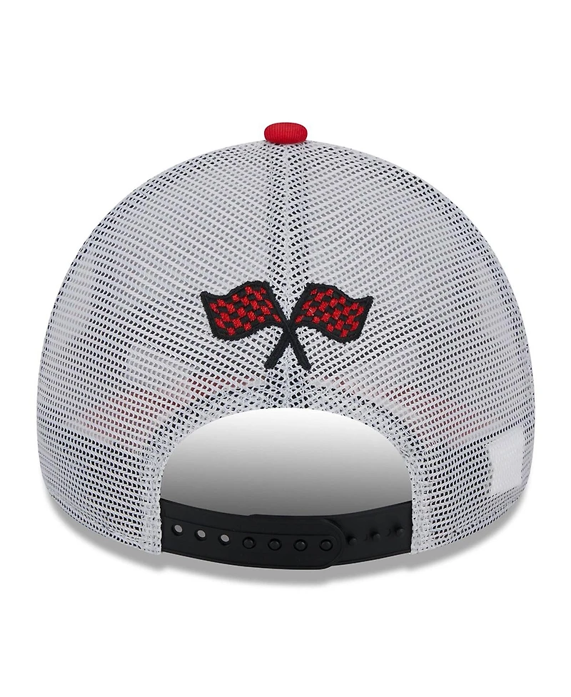 Men's New Era Black, Red Chicago Bulls A-Frame 9FORTY Trucker Hat