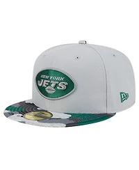 Men's New Era Gray York Jets Active Camo 59FIFTY Fitted Hat