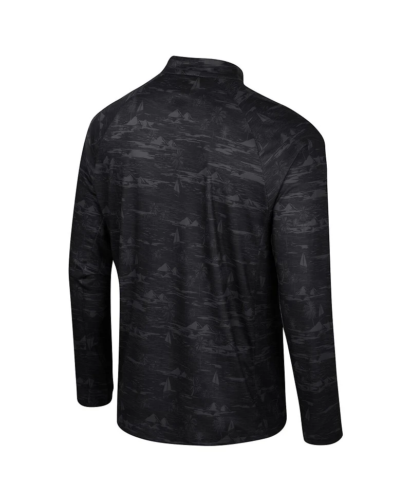 Men's Colosseum Black Florida State Seminoles Carson Raglan Quarter-Zip Jacket
