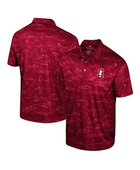 Men's Colosseum Cardinal Stanford Daly Print Polo Shirt