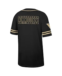 Men's Colosseum Black Vanderbilt Commodores Free Spirited Mesh Button-Up Baseball Jersey